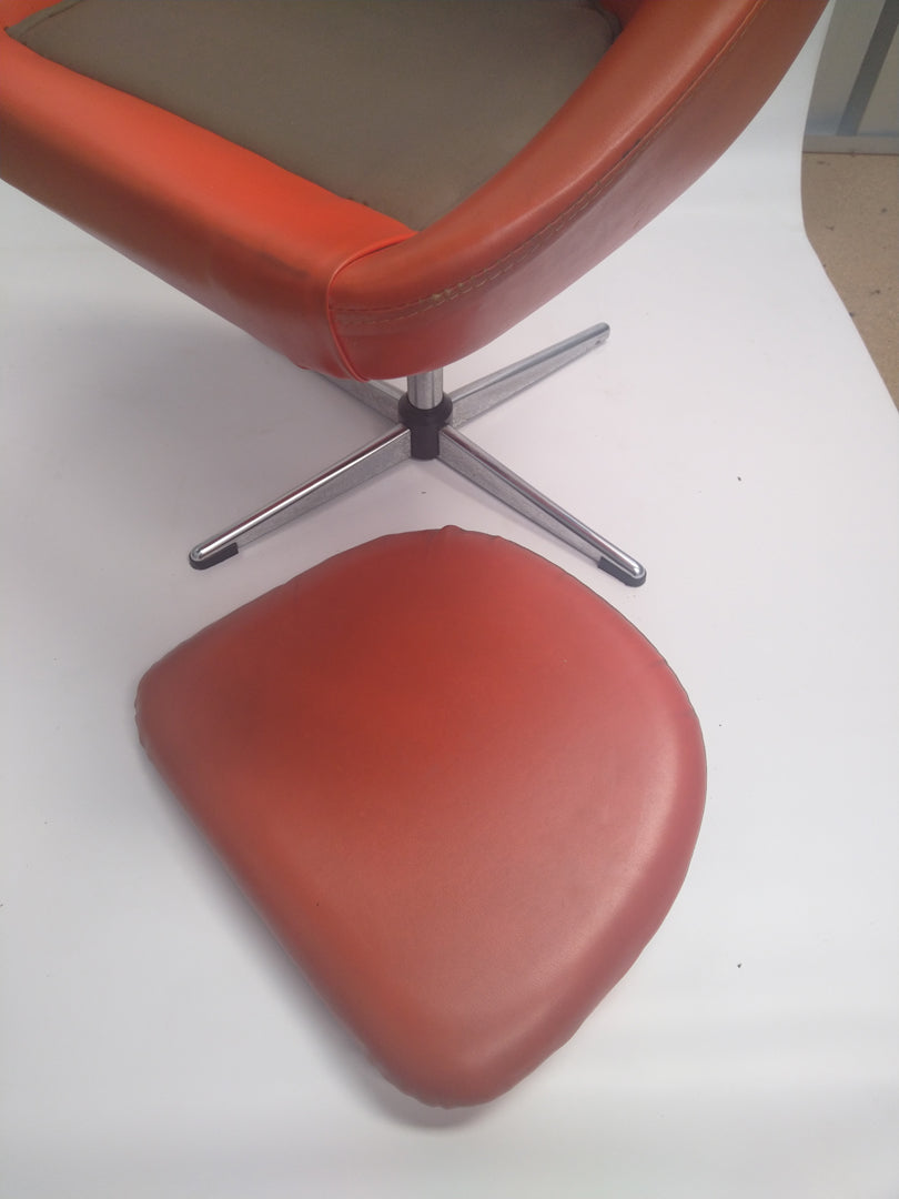 Charming orange swivel chair