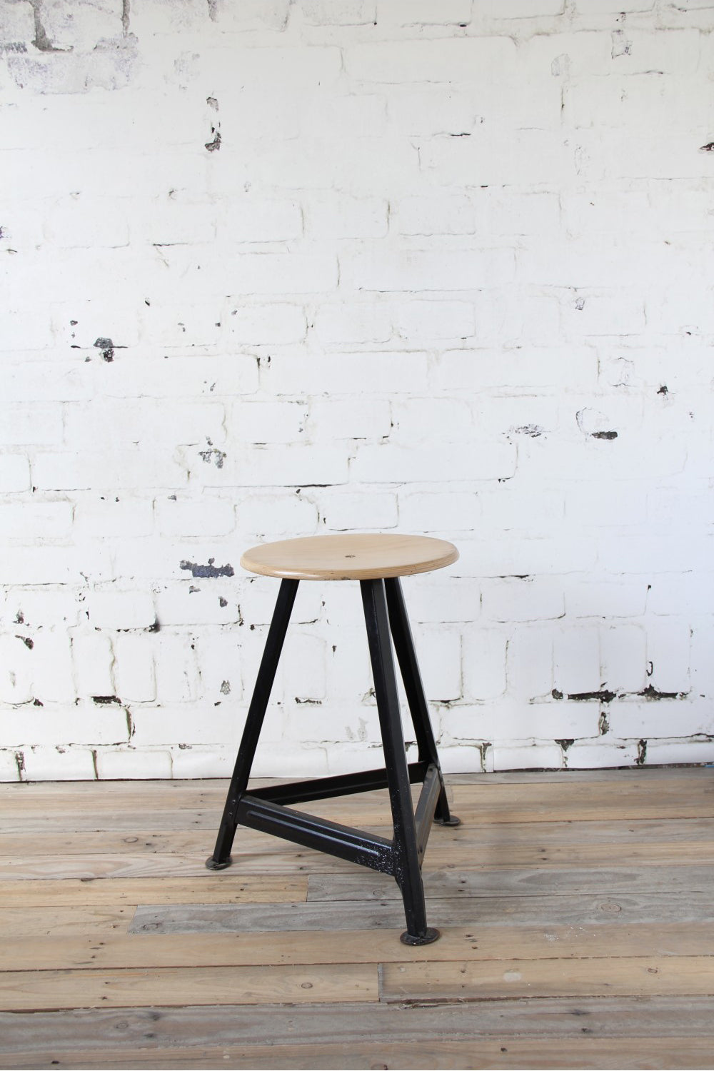 Black industrial stool