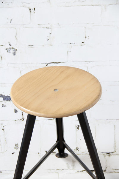 Black industrial stool